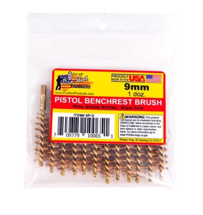 PROSHOT 9MM PISTOL BRUSH - 12 QTY. BULK PACK 9P-D - Win Repeating Arms Promotion